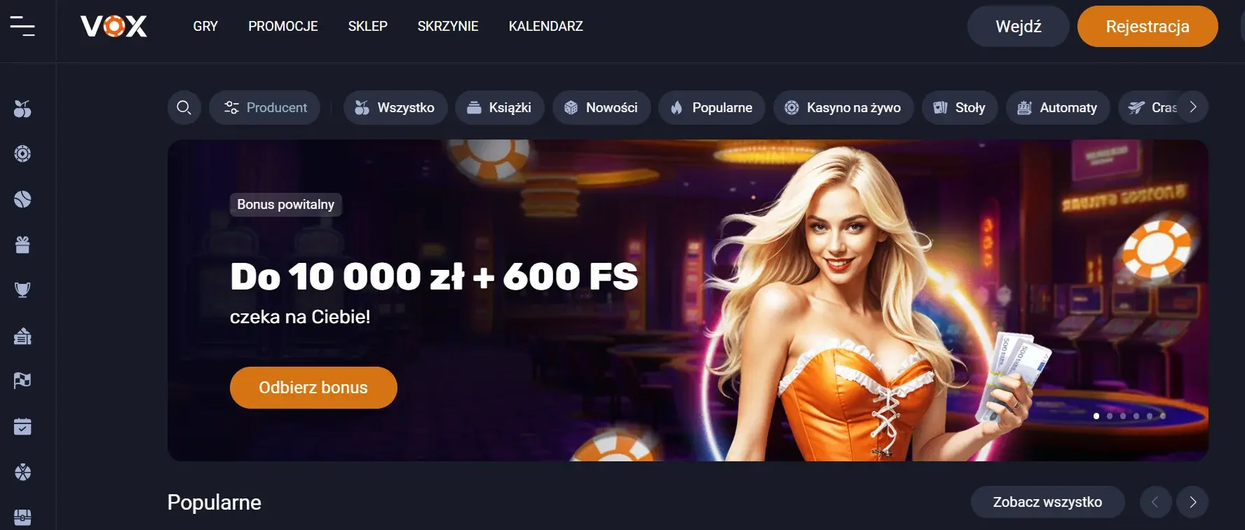 Strona gł&oacute;wna VOX Casino