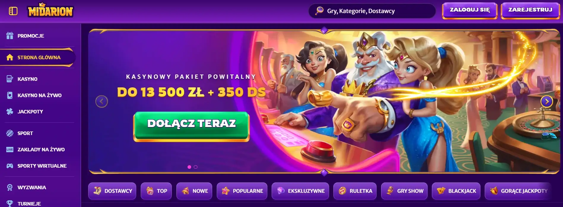 Strona gł&oacute;wna Midarion Casino